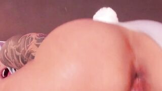 BBW MILF Plays With Hairless Vagina Using Monster-Sized Adult Toy