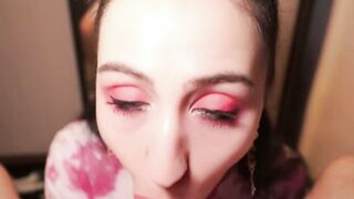Point-of-View" Exclusive - Hot Amateur Babe Strips & Blows Huge Load on Face!