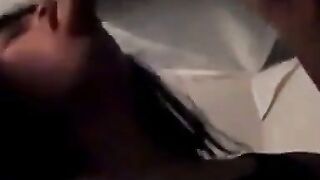 Cross-Dressing MILF Gives Blowjob in Public Bathroom
