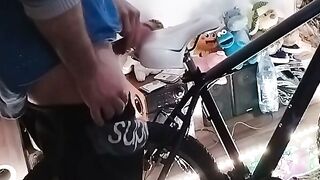 Bike Saddle Polishing With Penis - Hot Guy Fucks His Bicycle For Sexual Satisfaction