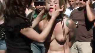 Public Exposure - Teen Cutie Gets Her Ass Fucked While Being Bondaged Outdoors