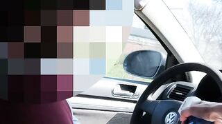 Hot Amateur Guy Jerks Off While Driving And Shoots Spermy Load On Steering Wheel