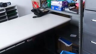 Guard strips and hard fucks busty pilfers mouth and pussy