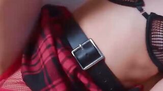Redhead Schoolgirl in Plaid Skirt Gets Ass Fingered Hard