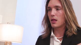 Hot Blonde Teen Gives You A Sensual Footjob While Wearing High Heels