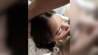 Hot teen babe get load of cum on belly after hard pounding