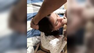 Hot teen babe get load of cum on belly after hard pounding