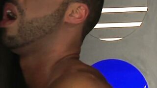 Muscled Sean Duran trains Micah Brandts ass in a boxing ring breeding