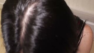 Ladyboy Green strokes me with her feet and big titties