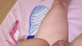 Ladyboy Green strokes me with her feet and big titties