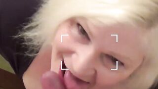 Busty UK grandma seduces guy to slobber all over his cock