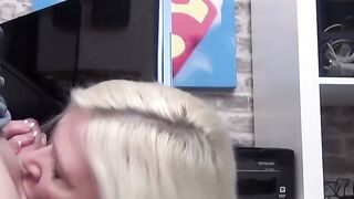 Busty UK grandma seduces guy to slobber all over his cock
