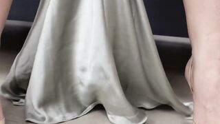 Redhead slut Nikky B delivers a pussy rubbing and fingering solo show