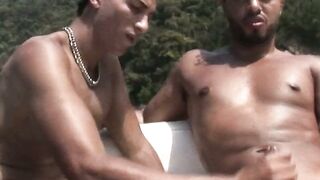Top studs Alan and Bruno rocking their horny bodies in the boat