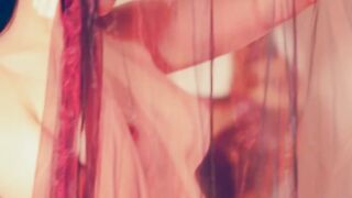 Glamorous Chinese teen porcelain doll Wu Muxi shows her exotic hairy pussy