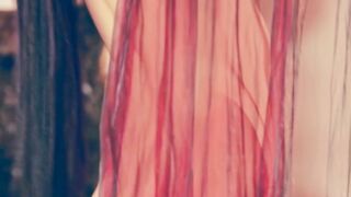 Glamorous Chinese teen porcelain doll Wu Muxi shows her exotic hairy pussy