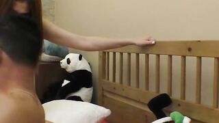 Petite slut Mina Von D welcomes Christmas with two massive dicks