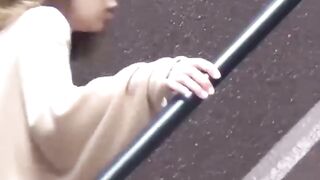 Solo Brunette Asian Babe Pissing Publicly on Japanese Streets