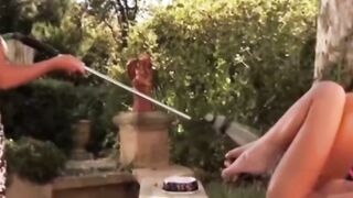 Krystal Webb Dominates Danielle May in Rough Outdoor BDSM