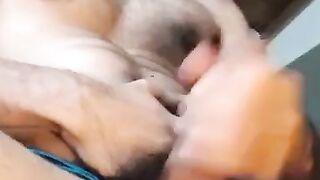 Muscular Daddy Bears Fucked Raw in Hot Threesome