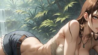 Tropical Jungle Orgy: Gagging Girls Get Fucked Hard in an Anal Threesome