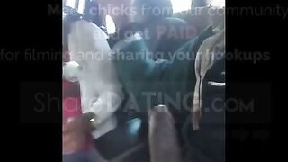 Ebony Amateur Outdoor Blowjob In Car With Asian Guy