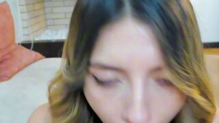 Brunette Webcam Star Gives Wet Blowjob With Timer On