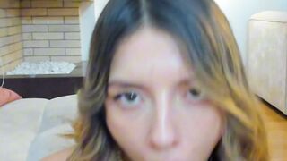 Brunette Webcam Star Gives Wet Blowjob With Timer On