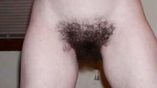 Close-Up Of A Bushy Amateur Pussy