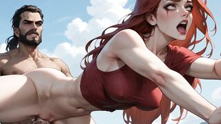 Red Uniform Orgy: Sexy Bitches Get Naked and Splash with Milk
