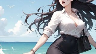 Beachside Four-Way Squirting Orgasm with Ocean View