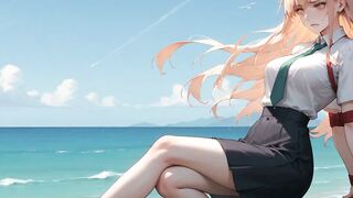 Beachside Four-Way Squirting Orgasm with Ocean View