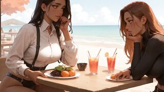 Sensual Erotic Dance on The Sand - Sexy Brunette in Lingerie Teases Her Man