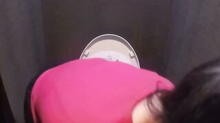 Public Toilet Stalls - Bold & Daring Blonde Masturabtes in Public