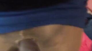 Crossdresser in Nylon Skirt Jerks Off
