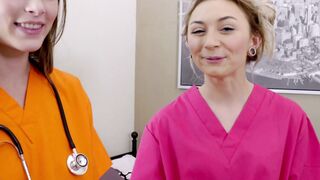 Teenage Nurse Roleplay with Hot Sister in Lawyer Costume Fucks her Big Bro
