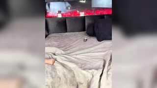 Sexy Blonde in Lingerie Poses and Sucks Dildo on Luxe Bed