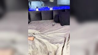 Sexy Blonde in Lingerie Poses and Sucks Dildo on Luxe Bed