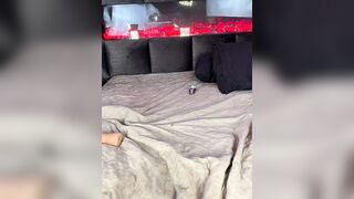 Sexy Blonde in Lingerie Poses and Sucks Dildo on Luxe Bed