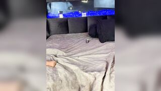 Sexy Blonde in Lingerie Poses and Sucks Dildo on Luxe Bed