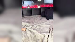 Sexy Blonde in Lingerie Poses and Sucks Dildo on Luxe Bed