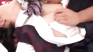 Japanese delicious 18yo teen in uniform enjoys hardcore sex