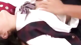Japanese delicious 18yo teen in uniform enjoys hardcore sex