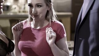 Horny MILF and husband pick up teen hitchhiker for a threesome