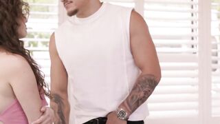 Hung dude teases Leana Lovings tight vagina after crushing poker