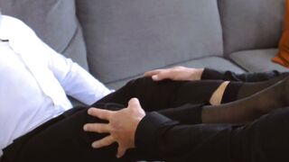 Silver daddy Dale Savage offers his feet for Lawson James hungry mouth