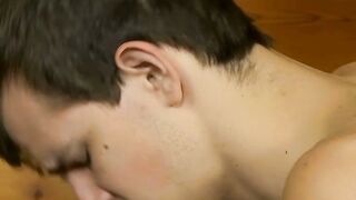 Luscious twinks lick tasty lollipop until assfucking begins