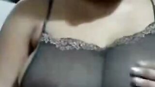 Indian Amateur Exposes Her Large Breasts on Webcam