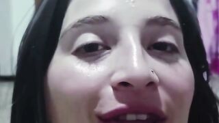 Passionate Natural Tits Babe Takes a Huge Facial