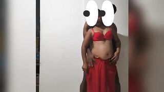 Sri Lankan Wifey Nailed inside Goddess Red Saree Piyumi Hansamali